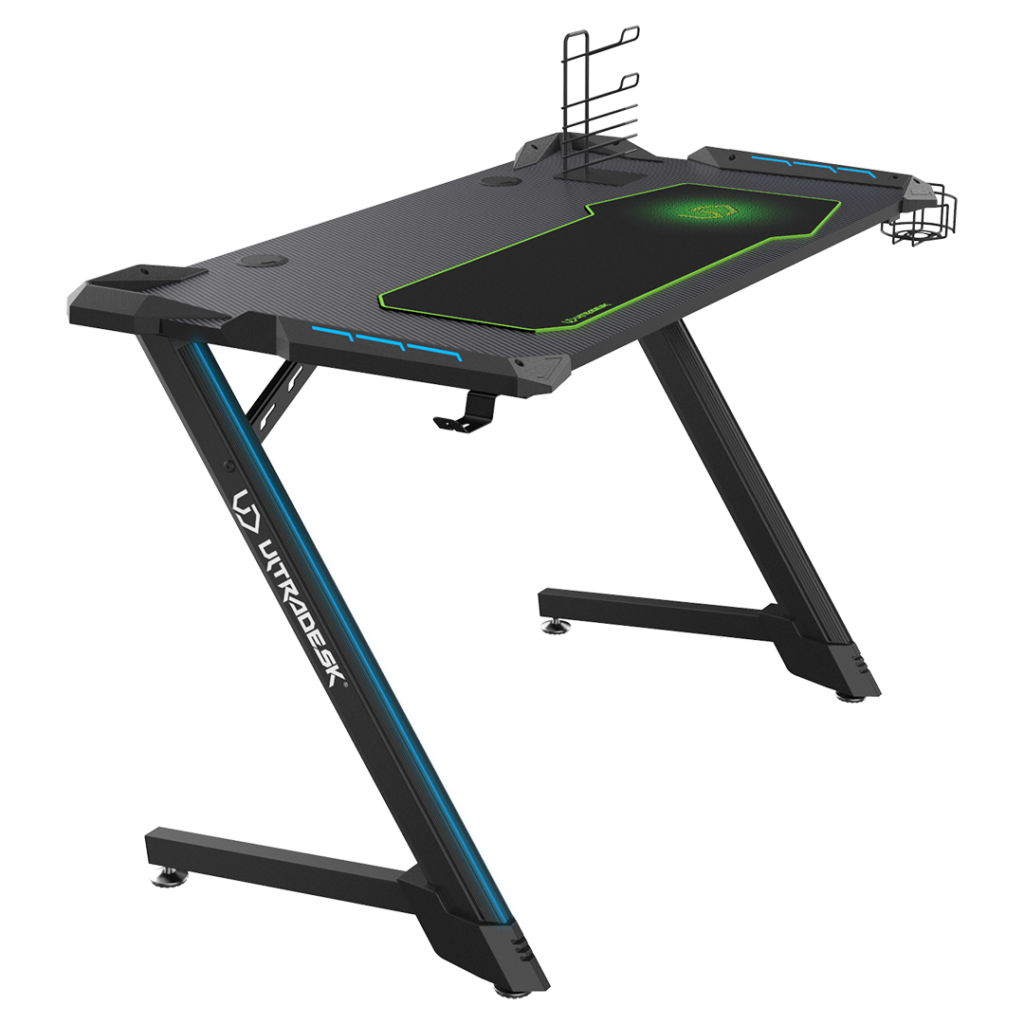 Ultradesk SPACE V2 - Futuristic gaming desk with LED RGB lighting