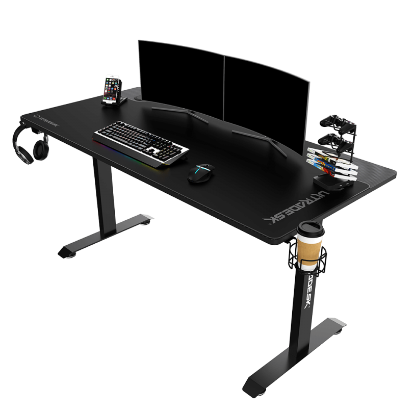 Ultradesk MOMENTUM - Large computer desk with XXL mouse pad