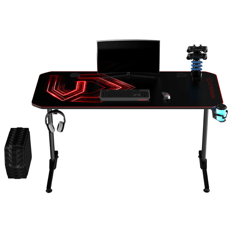 Ultradesk BOOSTER - Gaming Desk with LED RGB Prismatic, Extensions