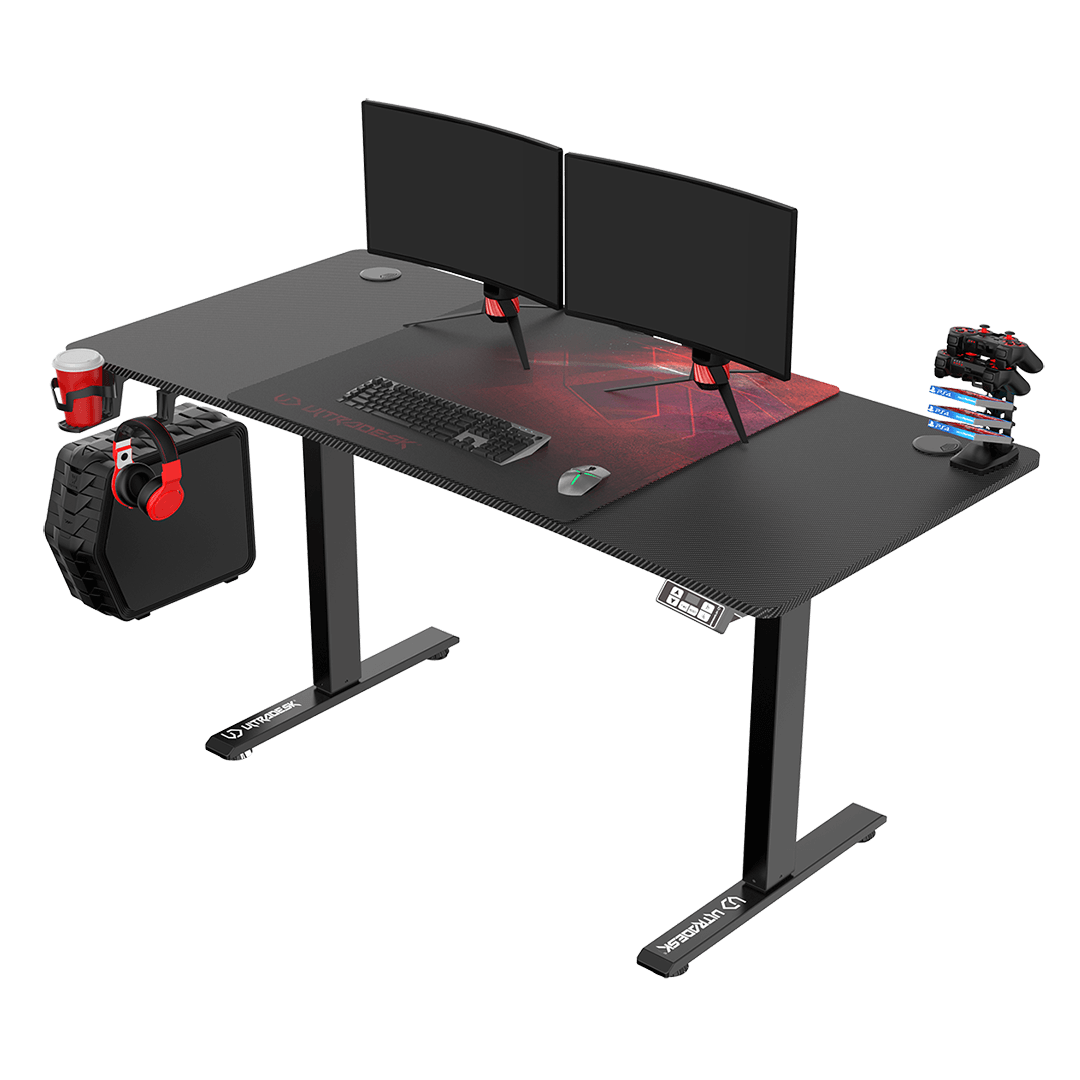 Height Adjustable Gaming Desk, Cable Management, Level of Assembly