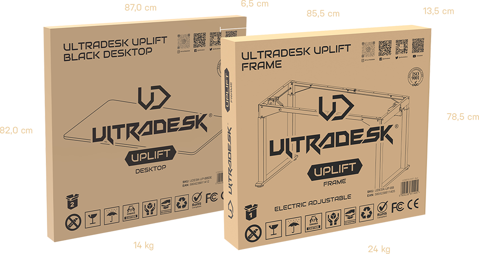 Ultradesk UPLIFT LED bureau gamer assis debout RGB